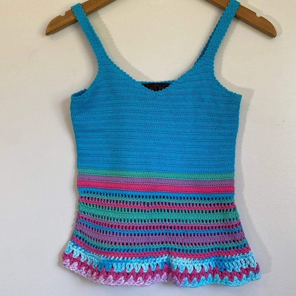 RALPH LAUREN Knit 100% Cotton Tank Top Colorful Size XS